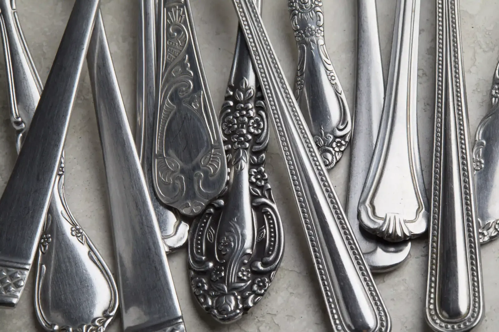 Set of beautiful silver cutlery