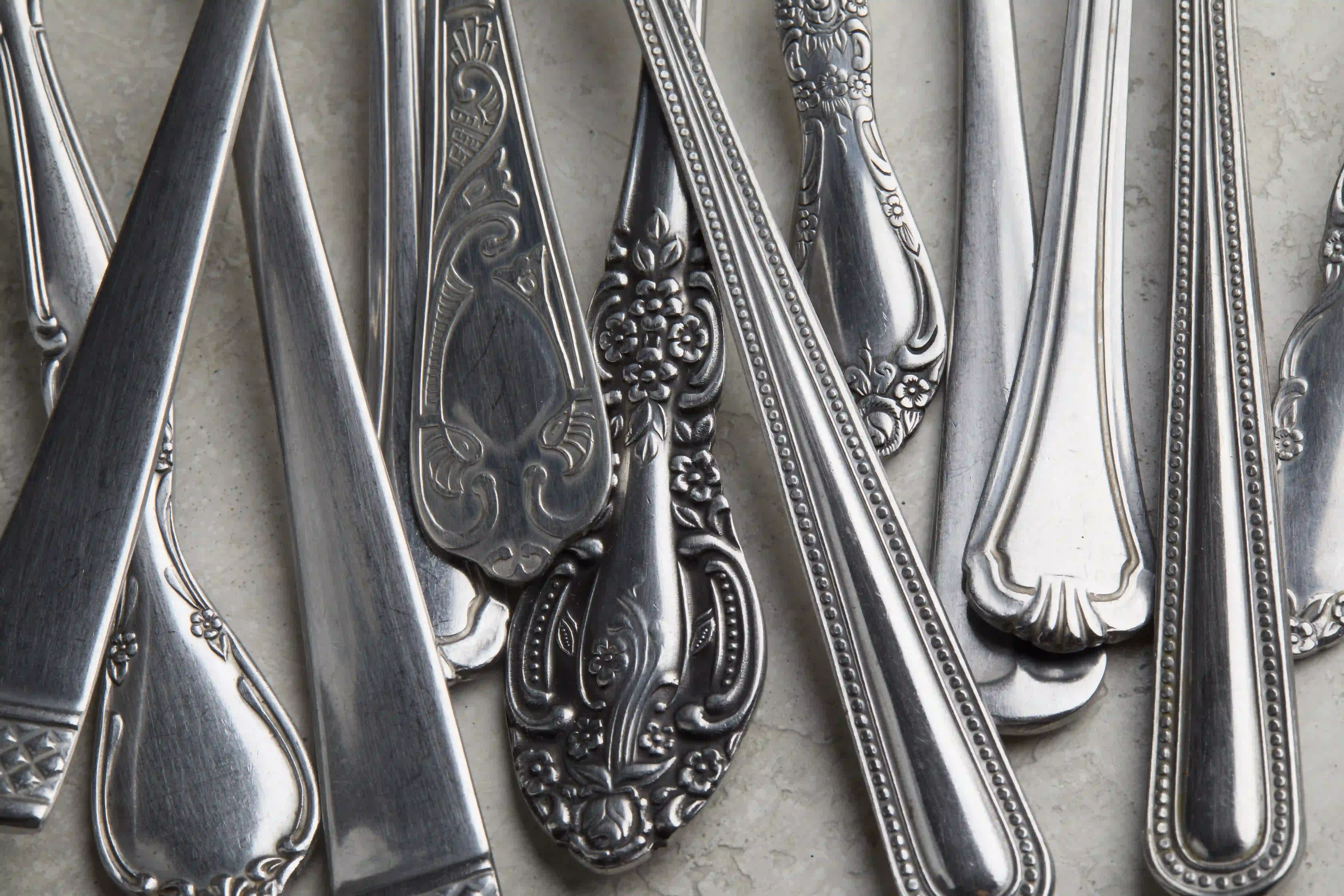Set of beautiful silver cutlery